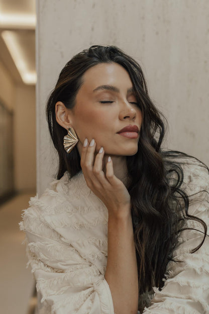 Brinco Maxi Textura Orgânico Dourado