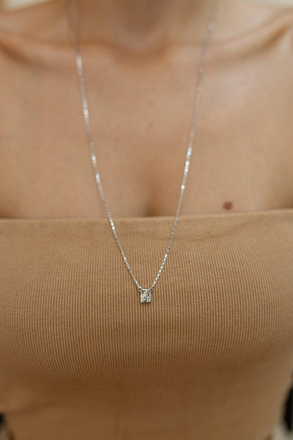 Colar Escapulário Ródio Branco