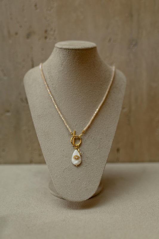 Colar Pedras Naturais Dourado