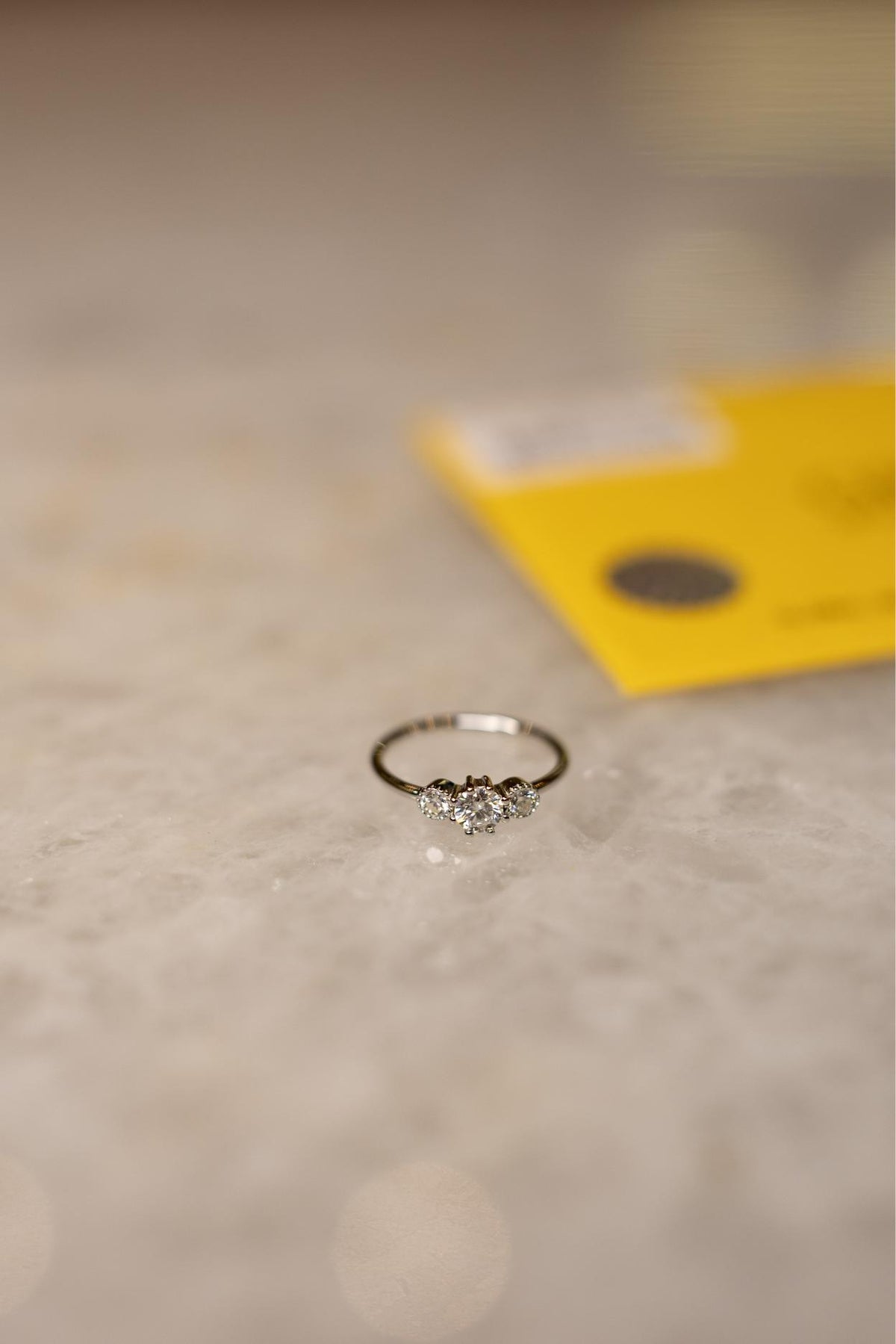Anel Solitário Trilogia Glam Moissanite Prata 925 Ródio Branco