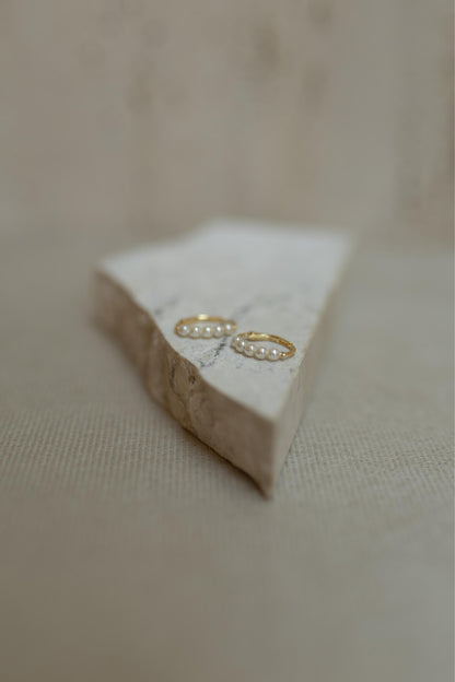 Brinco Argola com Pérolas Ouro