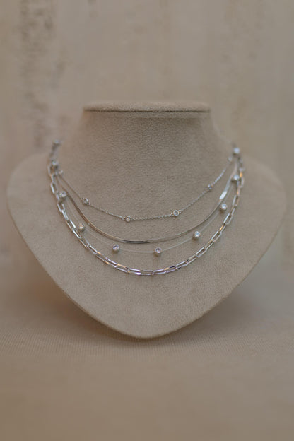 Colar Choker Fita 3mm Ródio Branco