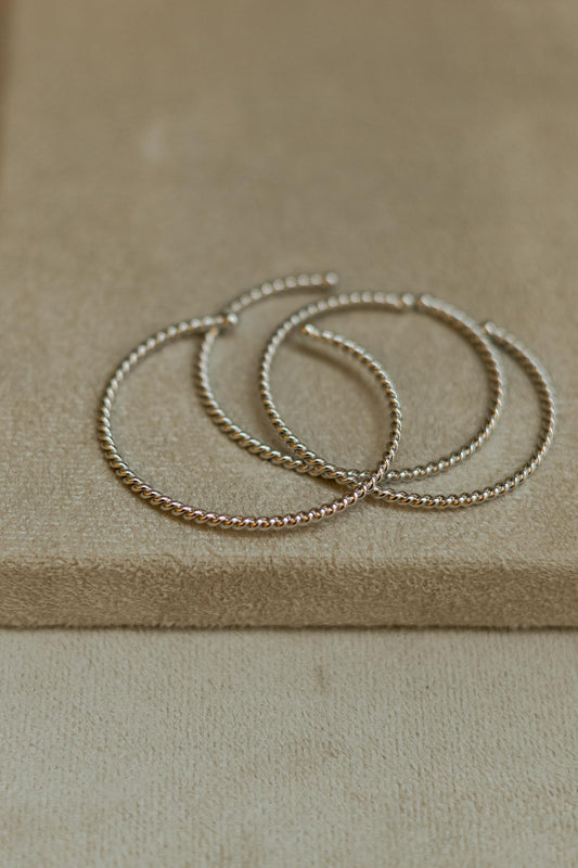 Bracelete Torcido  Slim Ródio Branco