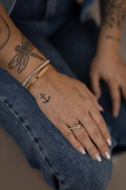 Bracelete Placa Liso Dourado