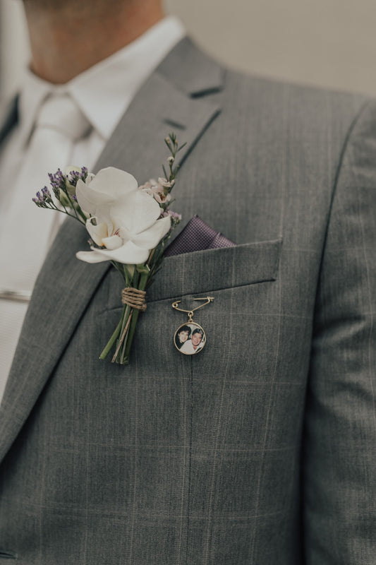 Alfinete de Casamento Personalizado com Foto