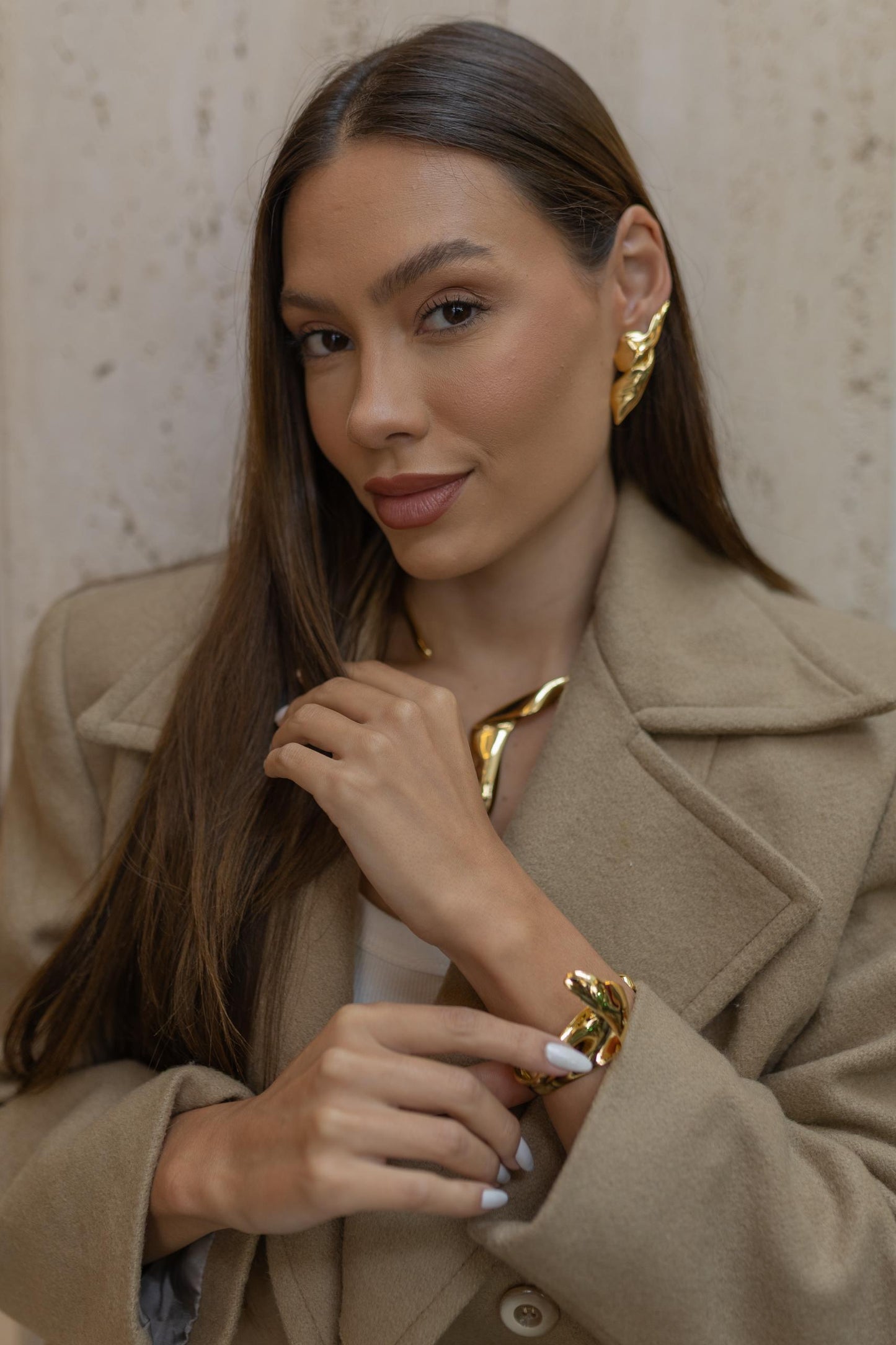 Bracelete Folha Dourado