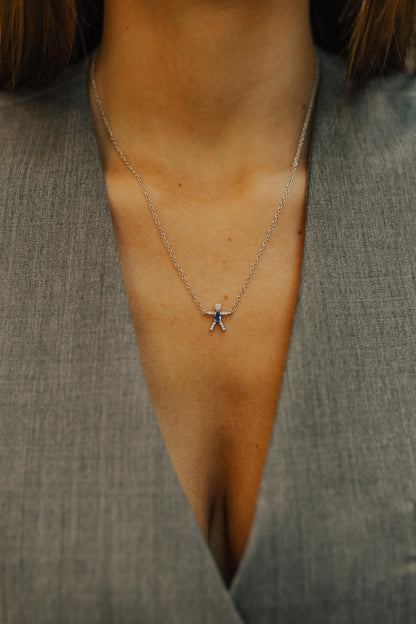 Colar Filho Cravejado com Ponto de Luz Ródio Branco