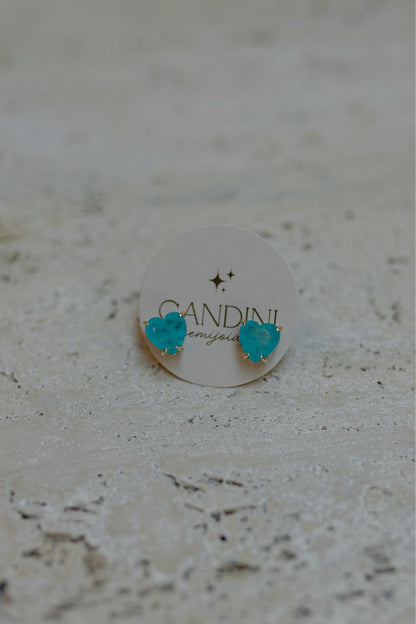 Brinco Coração Turmalina Fusion Dourado