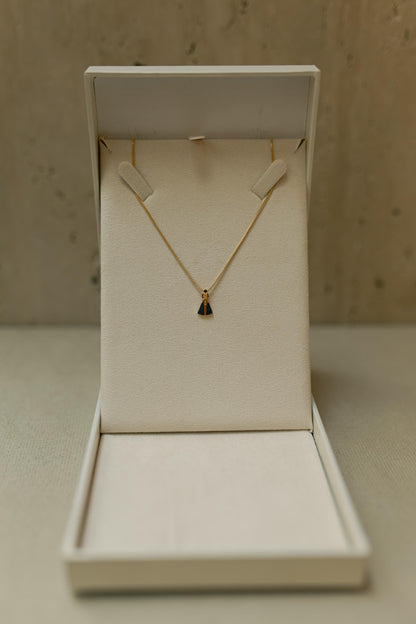 Colar Nossa Senhora Aparecida Mini Manto Azul Dourado