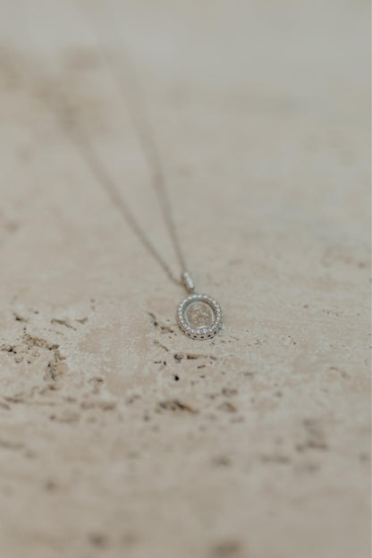 Colar Oval Medalha Nossa Senhora das Graças Prata 925 Ródio Branco