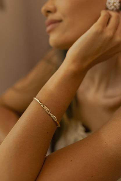 Bracelete Personalizado Nome Dourado
