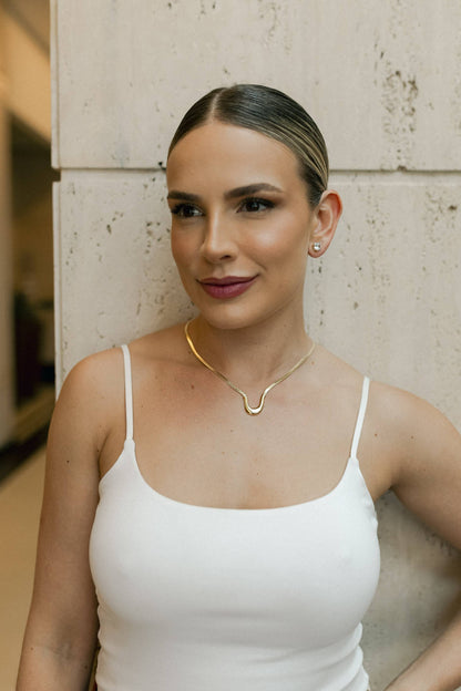 Colar Fita Geometric Dourado
