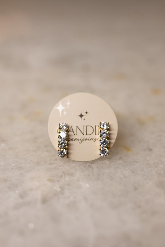 Brinco Ear Hook Cristal Dourado