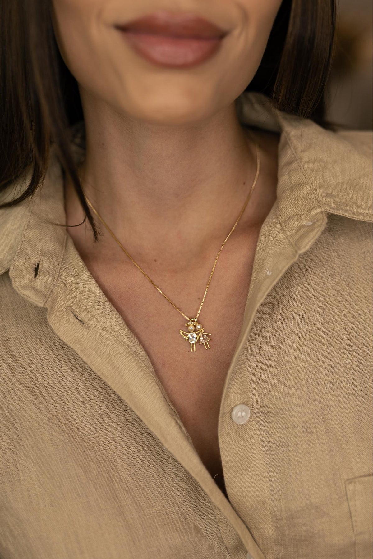 Colar Filhos com Pérolas Dourado