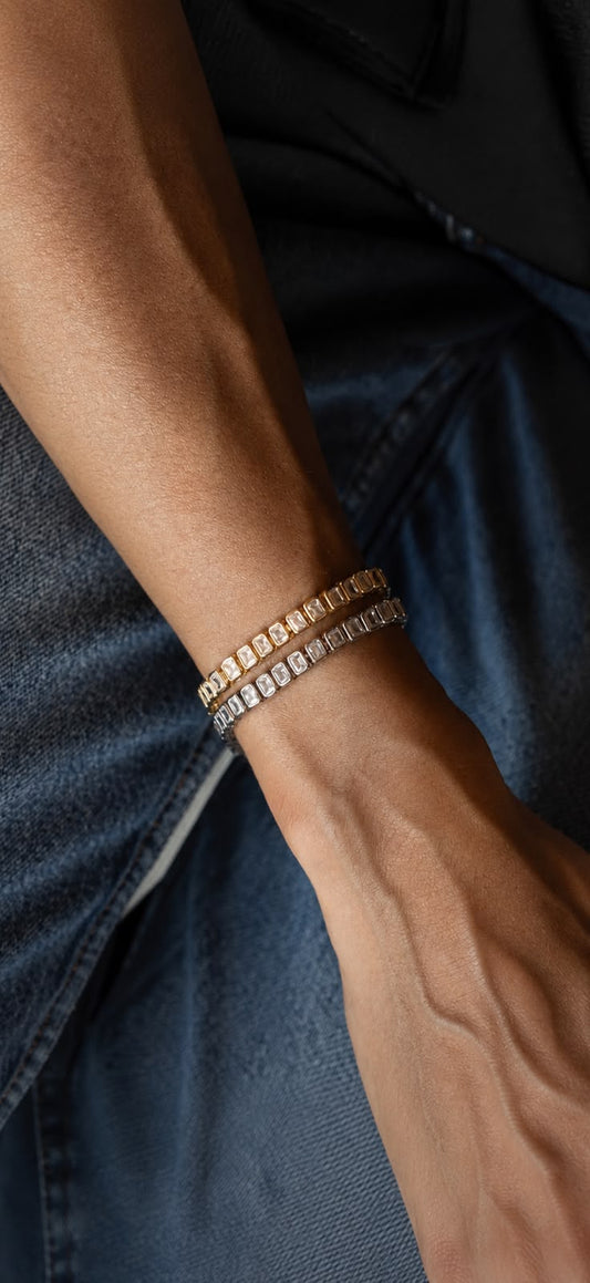 Pulseira Riviera Retângulos Cristal
