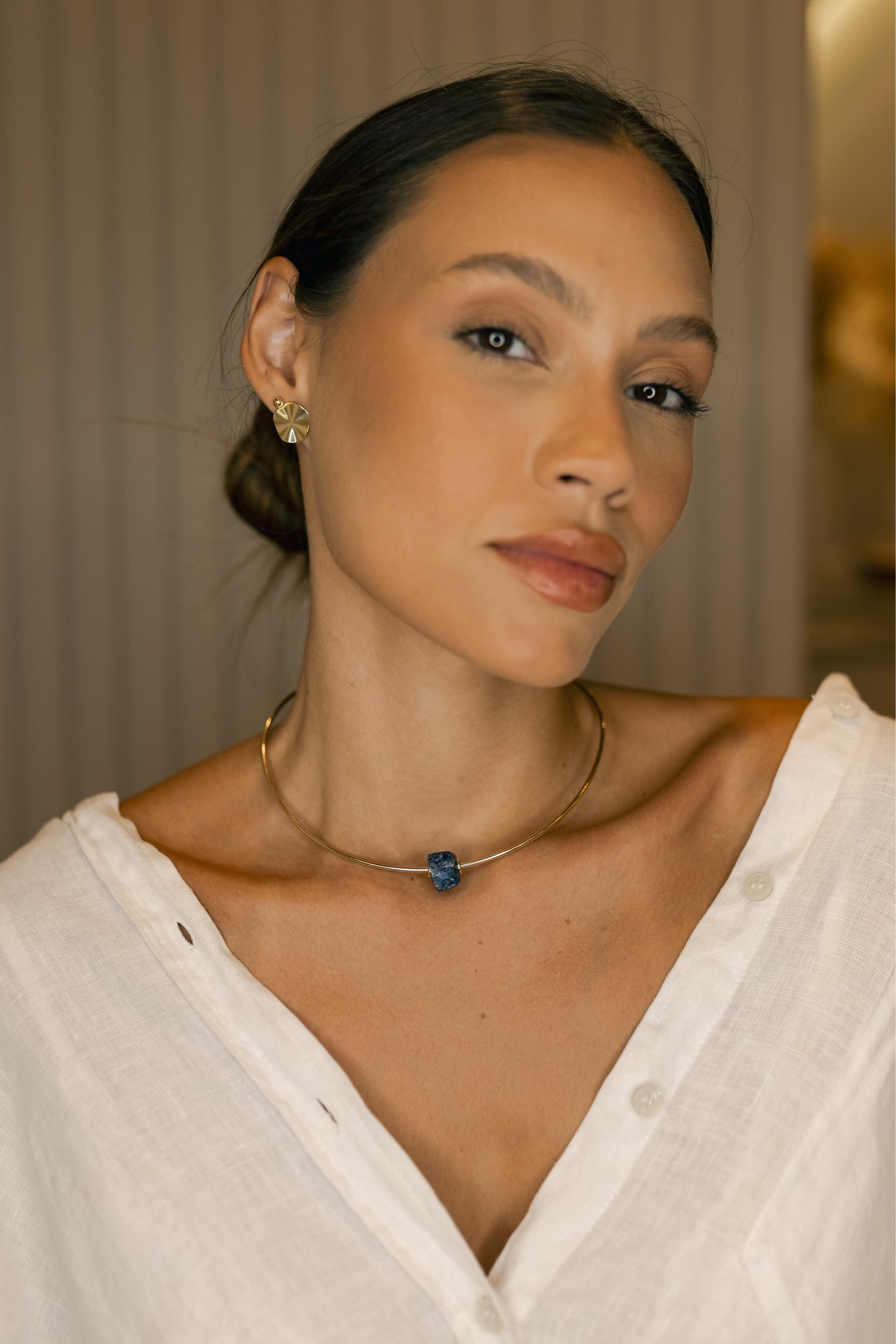 Choker Aro Pedras Naturais