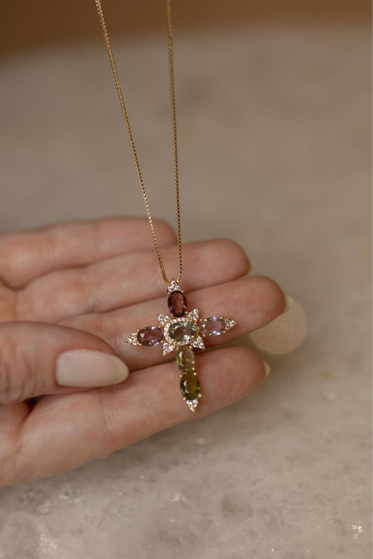 Colar Crucifixo Luxo Dourado