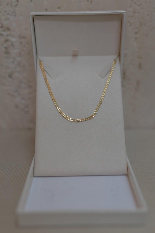 Colar Elo Piastrine 3mm Dourado