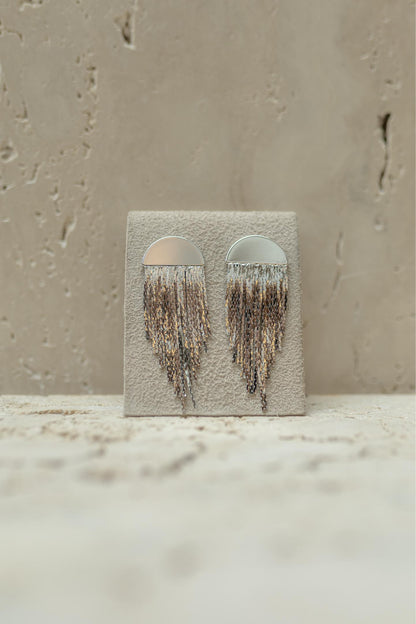 Brinco Pêndulo Franja Ródio Branco