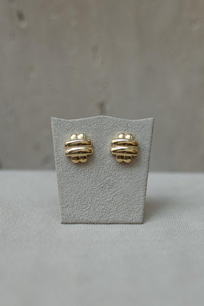 Brinco Botão Liso Dourado