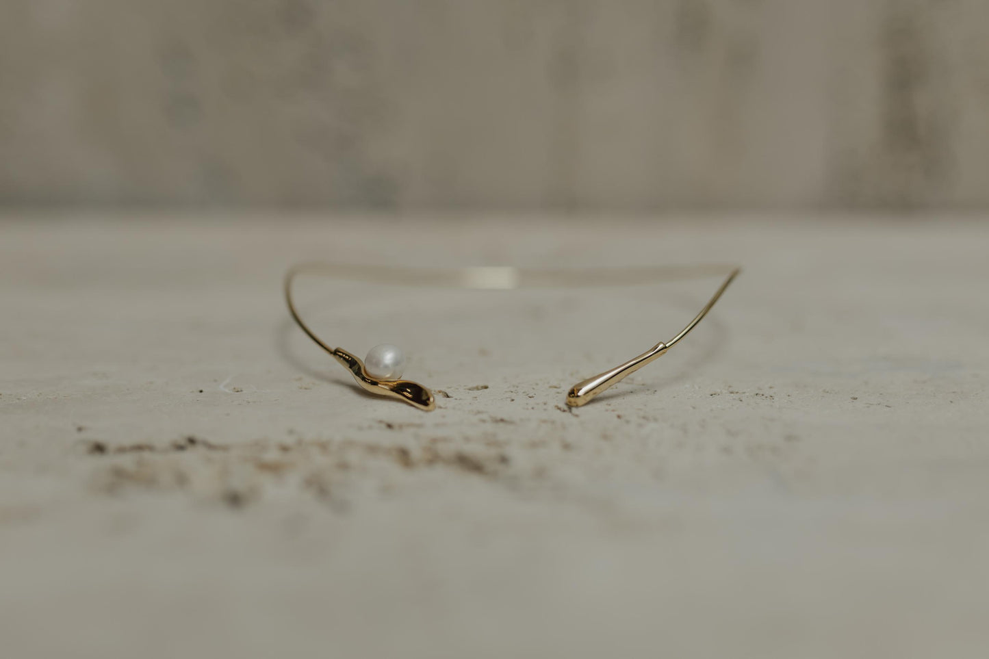 Colar Choker Aro Pérola Dourado