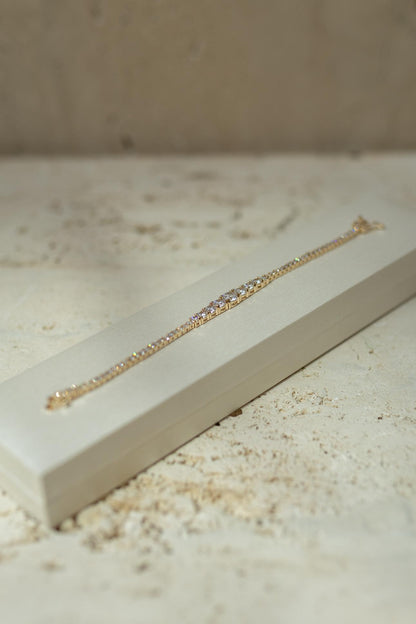 Pulseira Riviera Zircônias Degrade Dourado