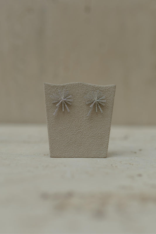 Brinco Explosão Cravejado Ródio Branco