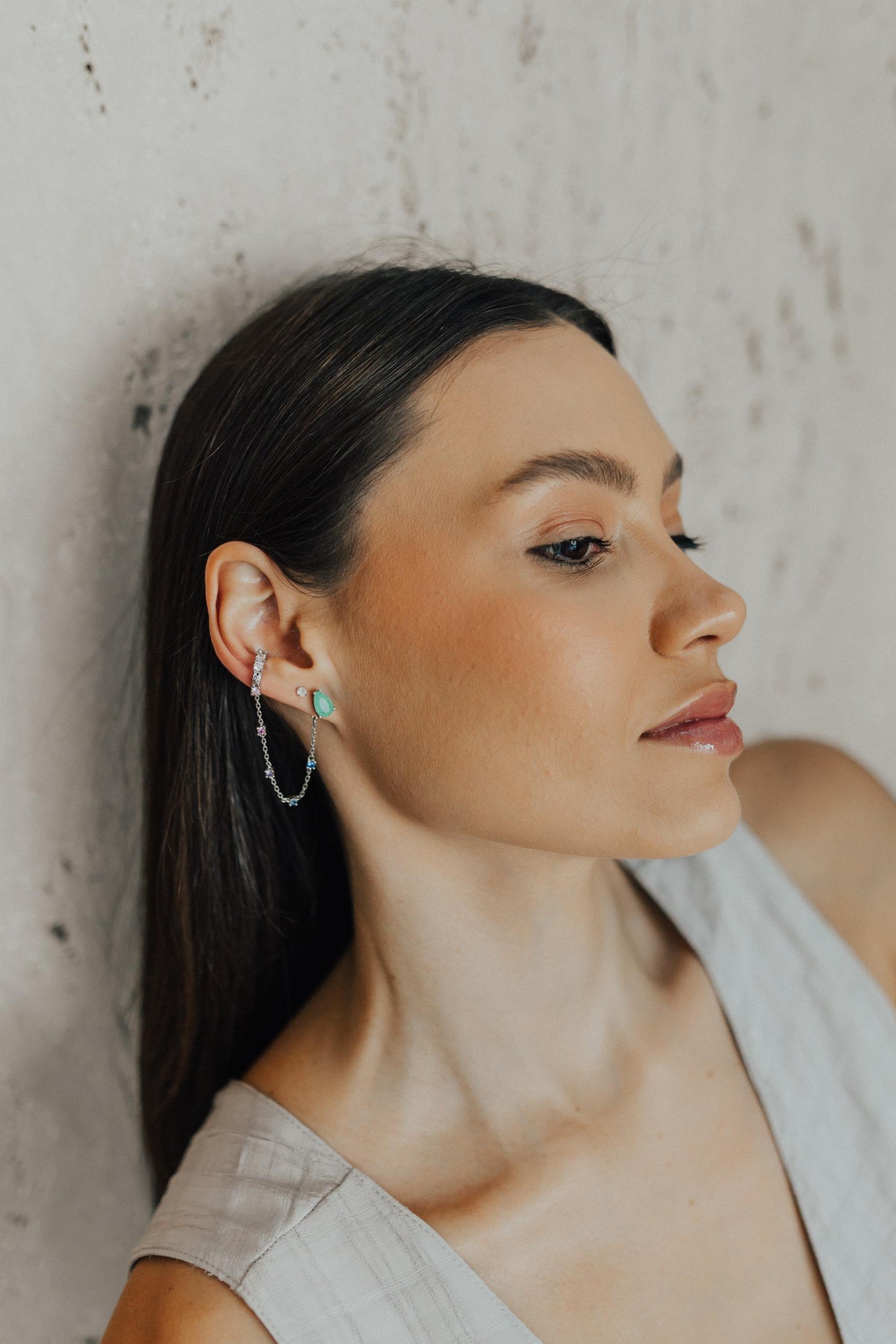 Brinco Ponto de Luz Cristal Redondo 3mm Ródio Branco