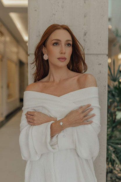 Brinco Flor Rosa Baquelite Prata 925 Ródio Branco