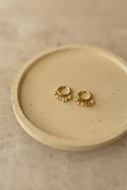Brinco Argola Pontos de Luz Moissanite Prata 925 Dourado