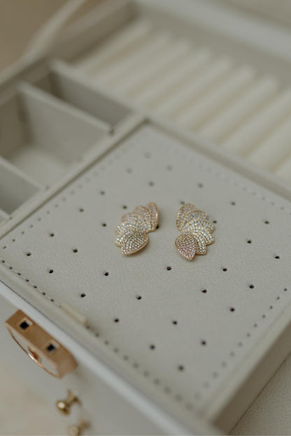 Brinco Mini Ear Cuff 6 Folhas Dourado