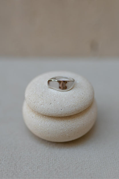 Anel Plaqué Liso Ródio Branco