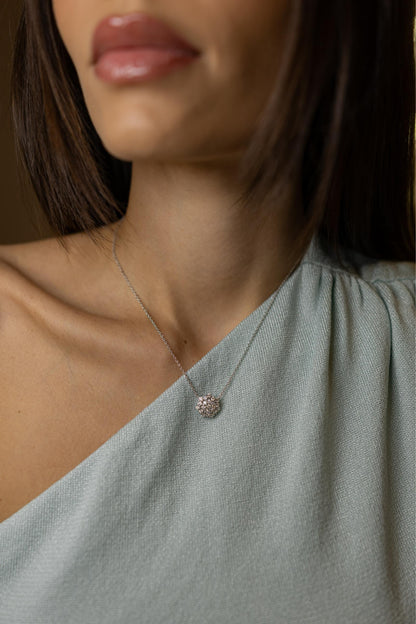 Colar Chuveirinho Moissanite Prata 925 Ródio Branco