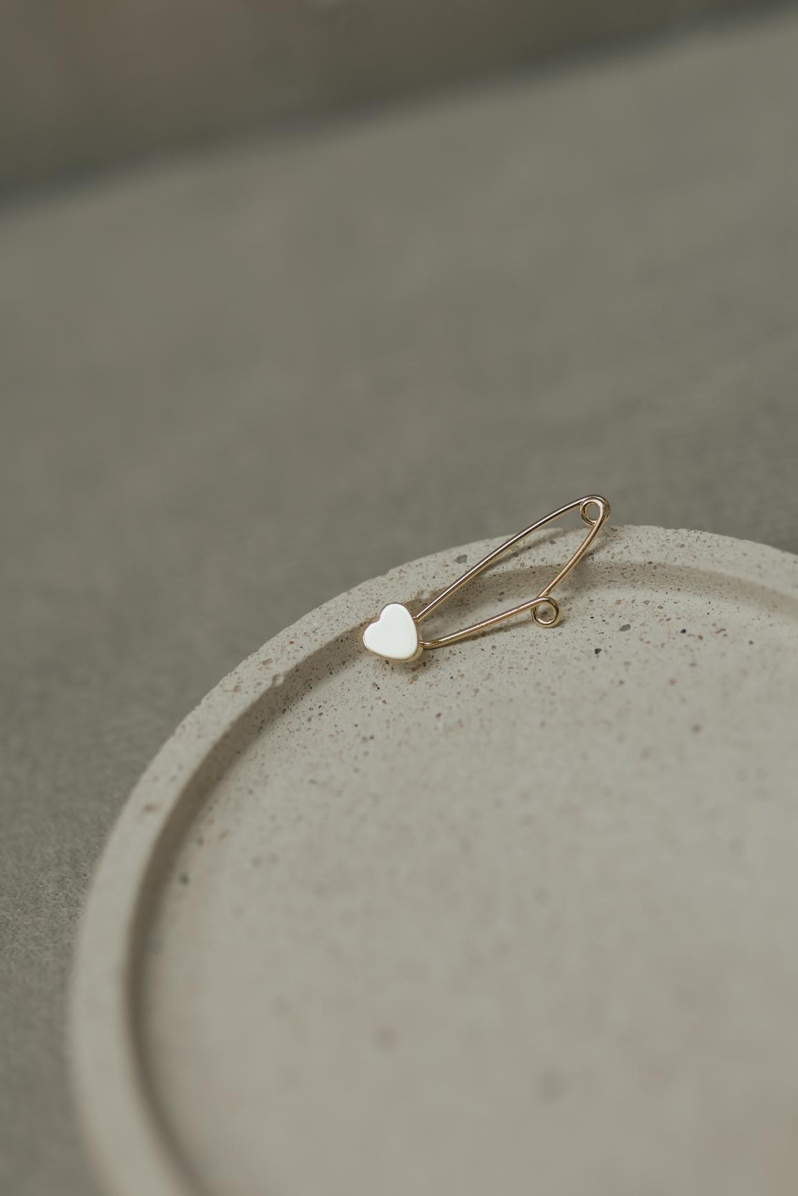 Alfinete Batizado Coração Dourado