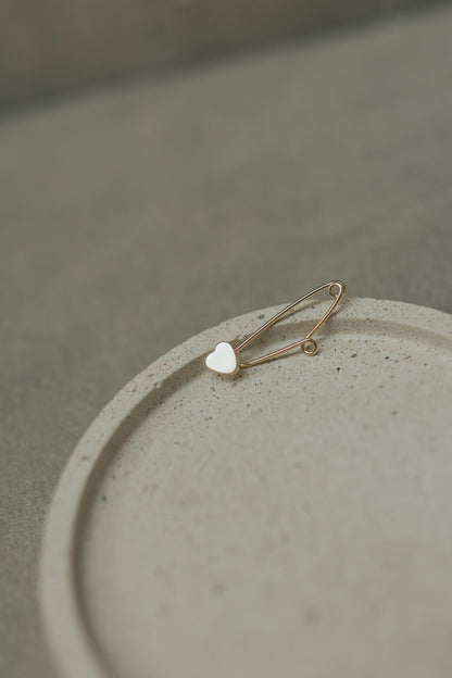 Alfinete Batizado Coração Dourado