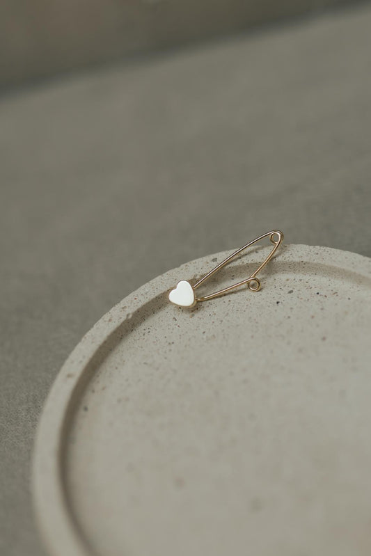 Alfinete Batizado Coração Dourado