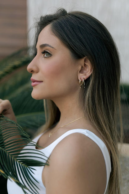 Brinco Espiral Ródio Branco