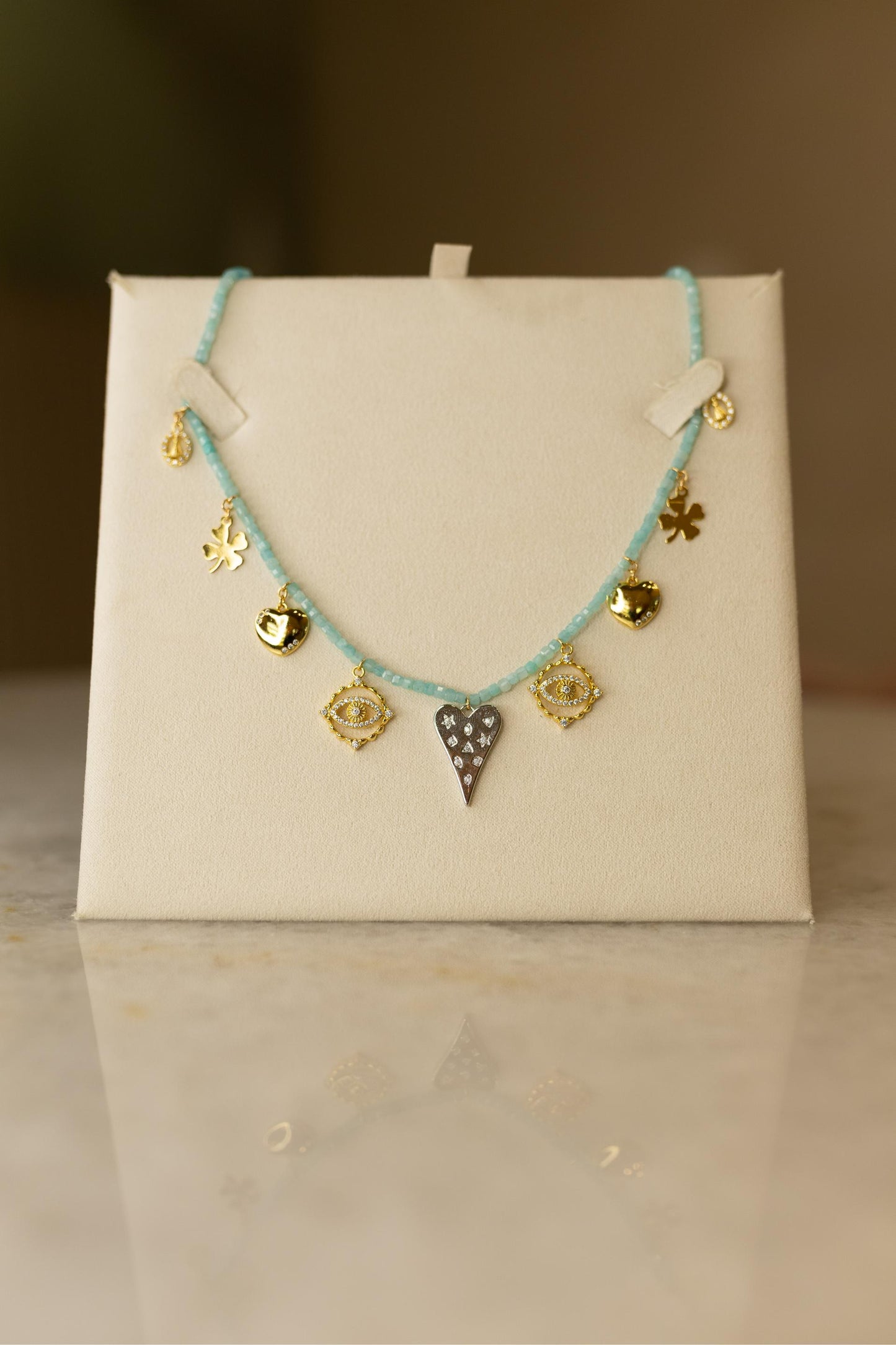 Colar de Pedras Naturais Amazonita Charms Mix de Banhos