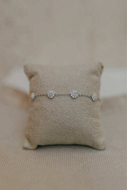 Pulseira Flores Prata 925