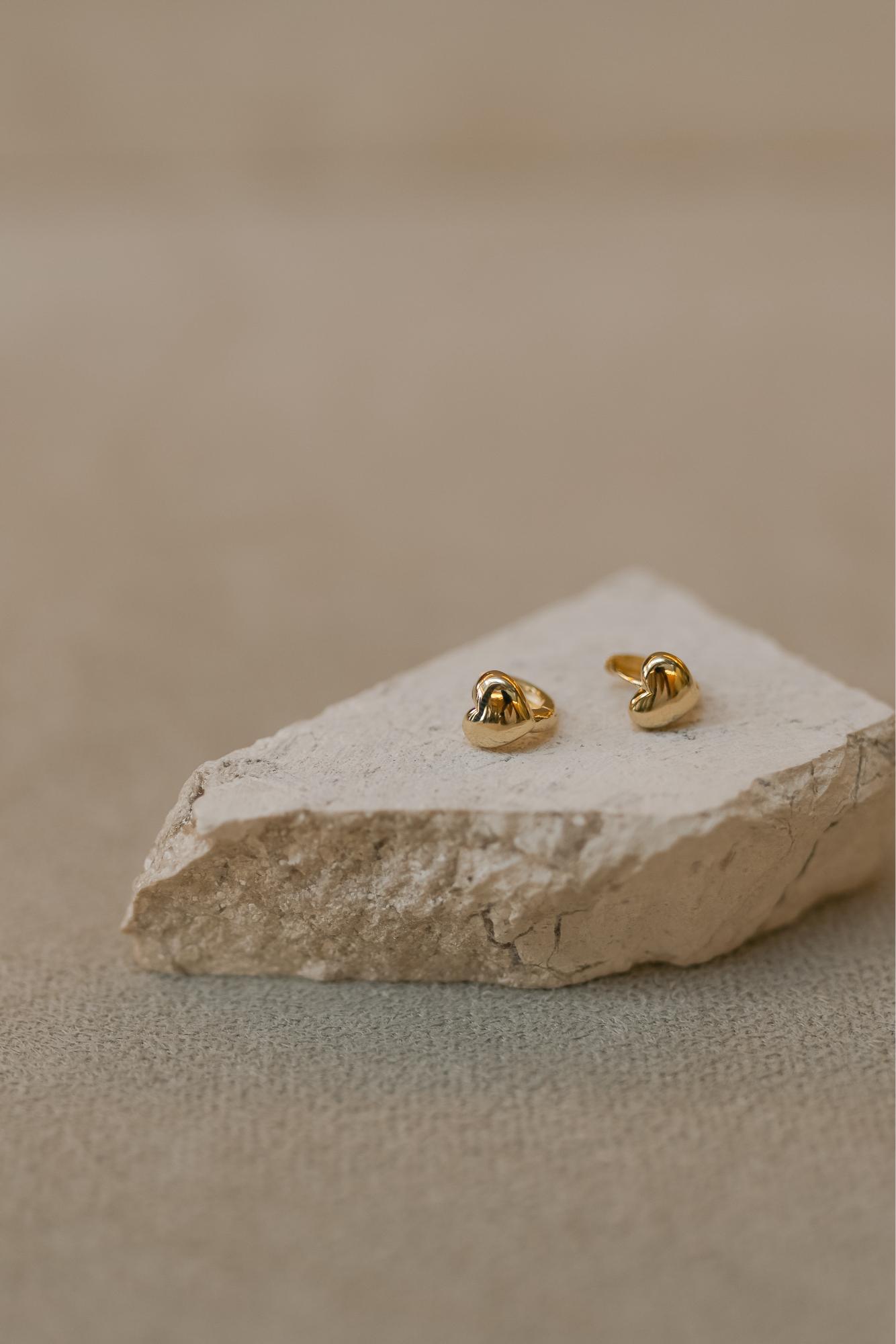 Brinco de Argola Coração Dourado