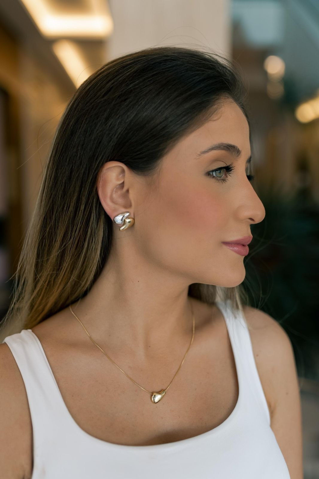 Brinco Orgânico Dourado