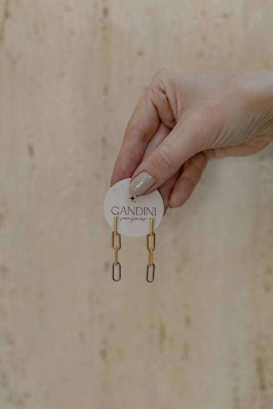 Brinco Argola de Elos Torcidos e Lisos Mix de Banhos