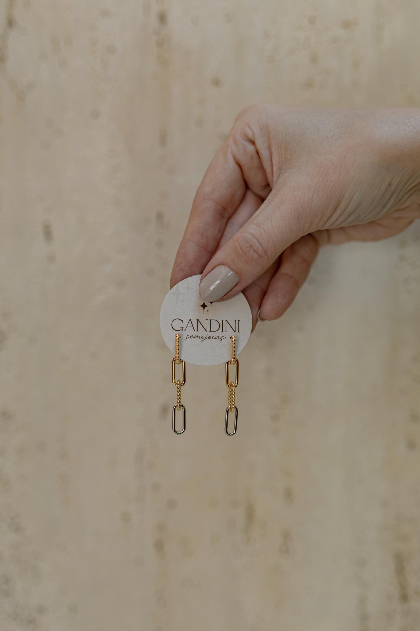 Brinco Argola de Elos Torcidos e Lisos Mix de Banhos