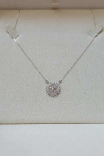 Colar Espírito Santo Moissanite Prata 925 Ródio Branco