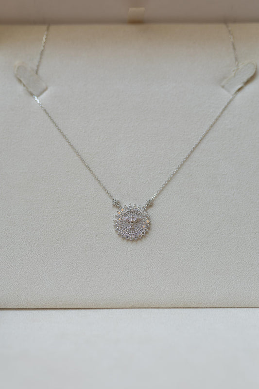 Colar Espírito Santo Moissanite Prata 925 Ródio Branco