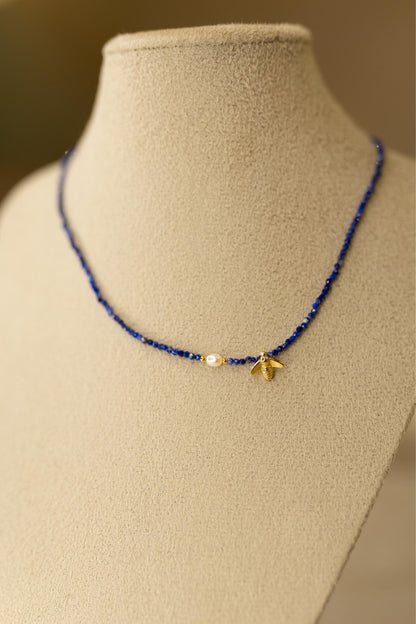 Colar Choker  Pedras Naturais Bee Pérola  Dourado