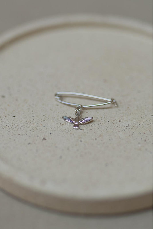 Alfinete Batizado Espírito Santo Ródio Branco