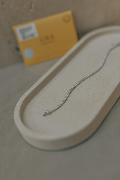 Pulseira Riviera 4 Garras Moissanite 2mm Prata 925 Ródio Branco
