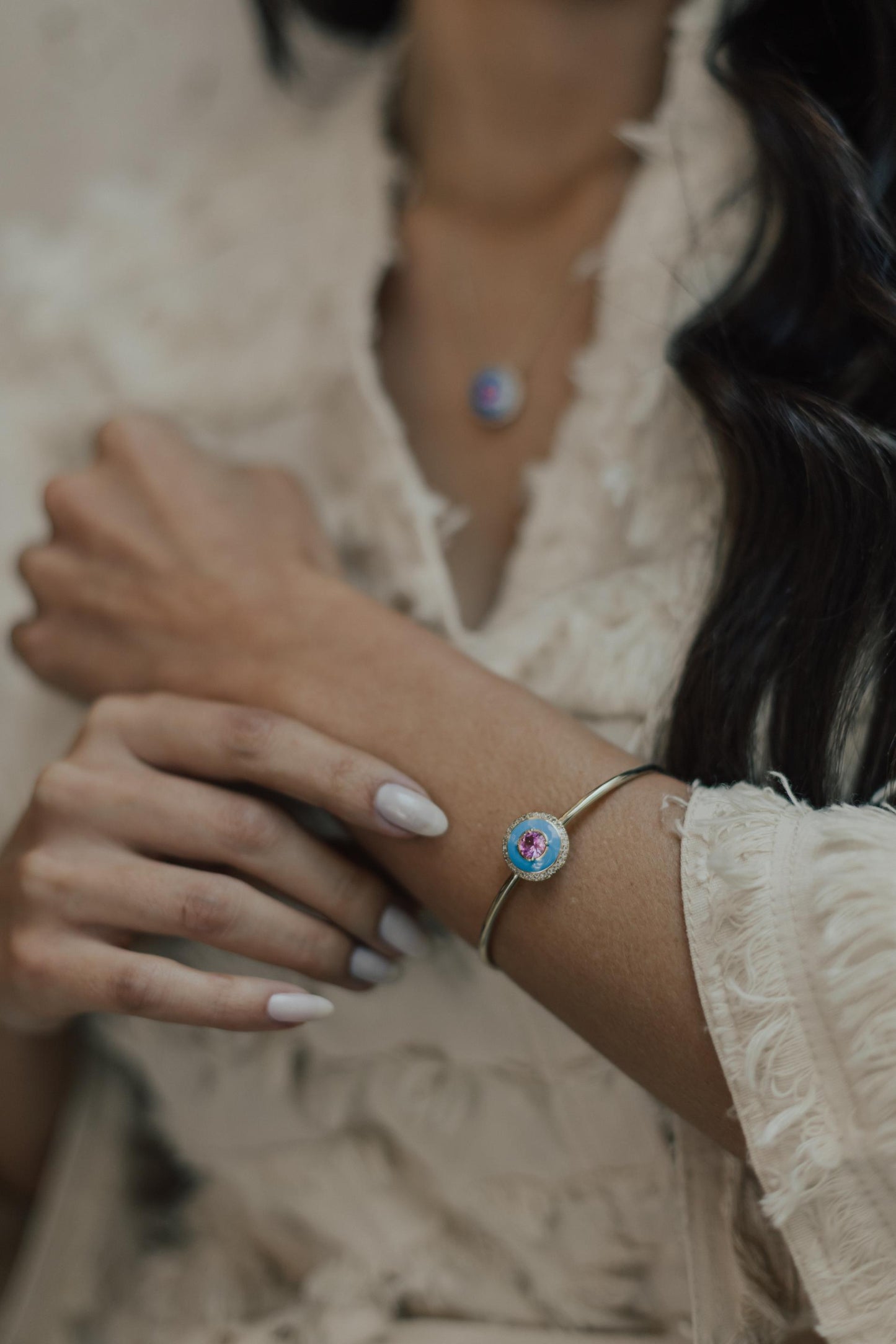 Bracelete Esmaltado Rainbow Dourado