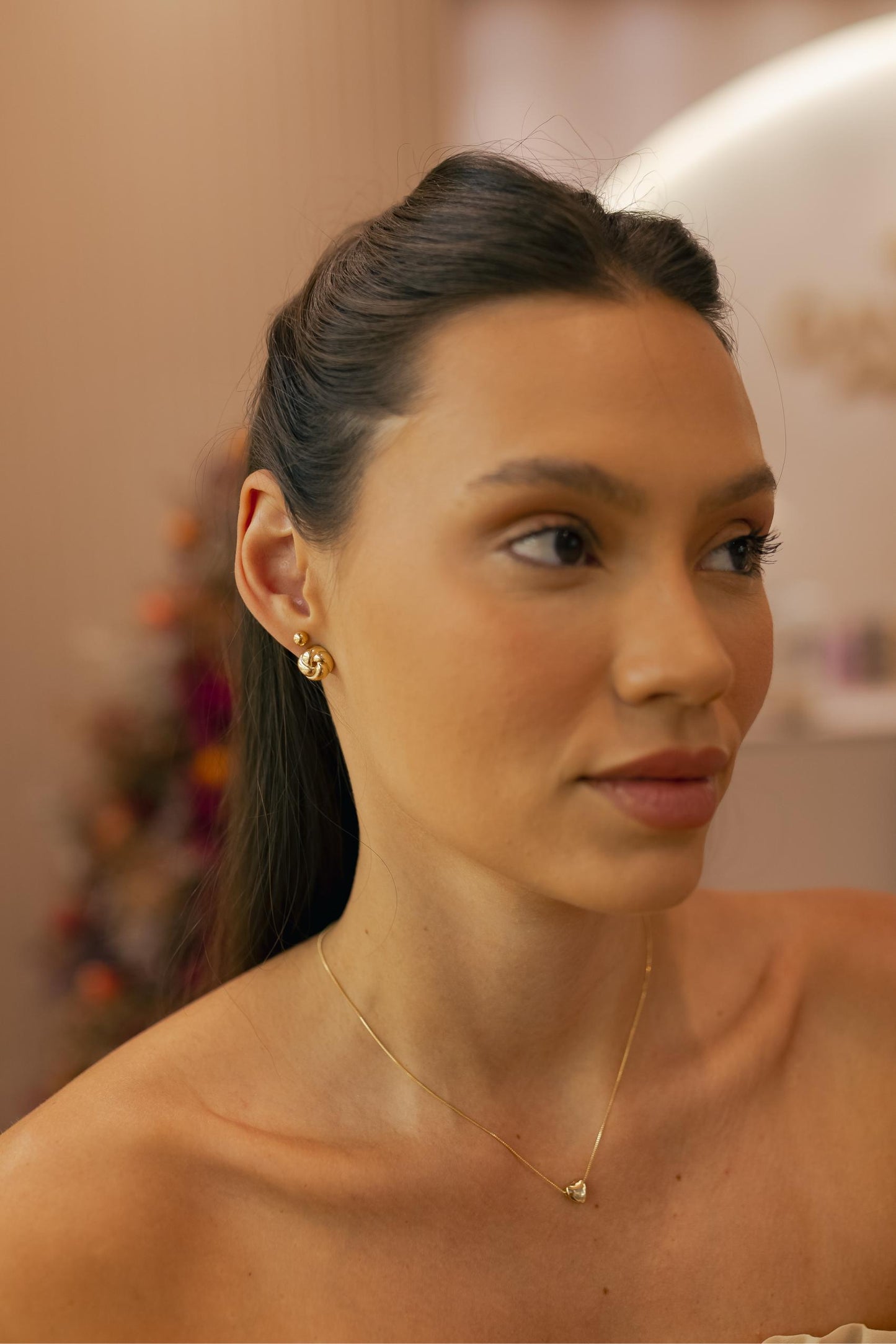 Colar Coração Liso Dourado